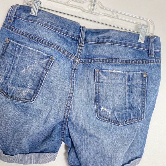 Pistola Jean Shorts Womens M Blue Cuffed Destressed - Picture 4 of 7